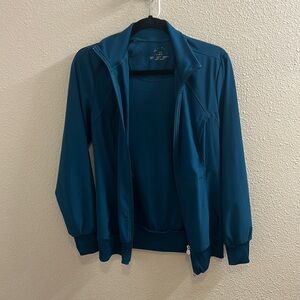 Small Caribbean Blue Cherokee Infinity Scrub Jacket
